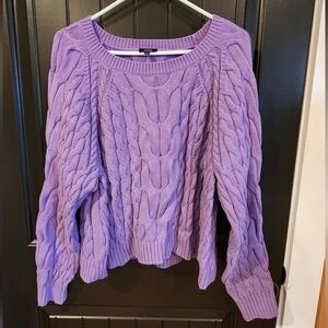 NWOT Express Purple Cable Knit Sweater, Size XL